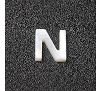 Lettera naturale Madreperla Conchiglia Perlina 26 Lettera maiuscola Accessori per gioielli con conchiglia forata bianca per collana braccialetto fai da te-N(11X12mm)-10 pezzi