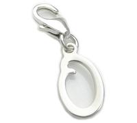 Lettera O iniziale charm in argento sterling su clip da 9 mm .925 x1
