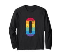 Lettera O maiuscola alfabeto monogramma iniziale arcobaleno lettera O Maglia a Manica
