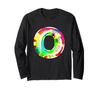 Lettera O Tie Dye Palloncino Monogramma Iniziale Stile Retro Maglia a Manica