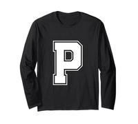 Lettera P Big Bold Capital Varsity Alphabet Monogram Maglia a Manica