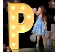 Lettera P che si illumina, 100 cm, con mosaico gigante, decorazione per feste di anniversario, compleanno, matrimonio, decorazione fai da te