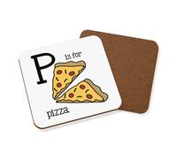 Lettera P È Per Pizza Sottobicchiere - Divertente Veloce Cibo Alfabeto