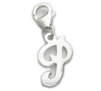 Lettera P iniziale charm in argento sterling su clip da 9 mm .925 x1