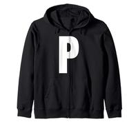 Lettera P maiuscola Grassetto Alfabeto Corrispondente monogramma Felpa con Cappuccio