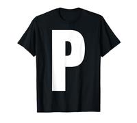 Lettera P maiuscola Grassetto Alfabeto Corrispondente monogramma Maglietta