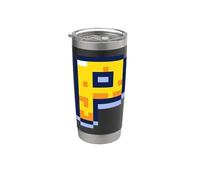 Lettera P Pixel Art Retro Gaming Graphic Bicchiere termico in acciaio inox doppia parete