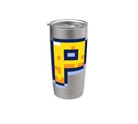 Lettera P Pixel Art Retro Gaming Graphic Bicchiere termico in acciaio inox doppia parete
