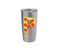 Lettera P Pizza Nome iniziale Bambini Festa Compleanno Corrispondenza Divertimento Bicchiere termico in acciaio inox doppia parete