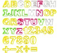 Lettera Pate a Zucchero, ilauke 41 pz alfabeto numero taglierine per biscotti e lettere di timbro, in plastica, per bambini, 3D, stampo per lettere e biscotti per torta, messaggio, fondente,