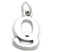 Lettera Q iniziale charm in argento sterling .925 x 1 lettere charms ciondolo