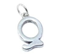 Lettera Q iniziale Q charm in argento sterling .925 x 1 iniziali charms