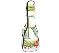 Lettera R circondata da corona floreale custodia per ukulele, borsa imbottita per ukulele da concerto da 58 cm, impermeabile e durevole, Multicolore 03, 25.9x9x3.1in/66x23x8cm, Organizer per borse