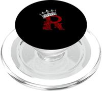 Lettera R + corona color bordeaux rosso bordeaux PopSockets PopGrip per MagSafe