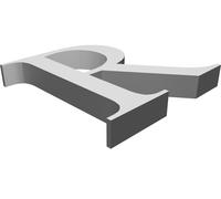 Lettera R Decorativa Stampata 3D 66mm Alta Decorazione Parete Casa