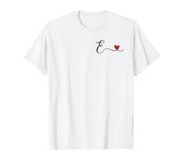 Lettera Regalo con monogramma a Forma di Cuore Iniziale Maglietta