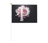 Lettera rosa p Dieci pezzi stampati su entrambi i lati bandiera portatile 14 x 20,8 cm, adatta per tifare attività di squadra