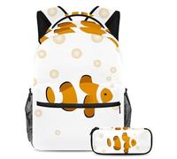 Lettera S elementi floreali conquistare la classe con il nostro set di 2 zaini per bambini, zaino e astuccio di grande capacità per ragazzi ragazze adolescenti, Multicolore#04, B：29.4x20x40cm\