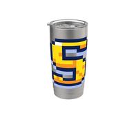 Lettera S Pixel Art Retro Gaming Graphic Bicchiere termico in acciaio inox doppia parete