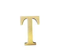 Lettera T autoadesiva in ottone massiccio - 1,77 pollici (4,5 cm) adesivo murale in metallo dorato per cassetta postale, indirizzo di casa, insegna del negozio, decorazioni per la casa fai da te
