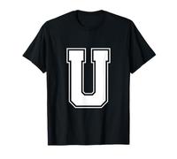 Lettera U Big Bold Capital Varsity Alfabeto monogramma Maglietta