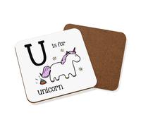 Lettera U Is Per Unicorno Sottobicchiere - Divertente Alfabeto