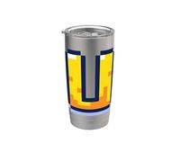 Lettera U Pixel Art Retro Gaming Graphic Bicchiere termico in acciaio inox doppia parete
