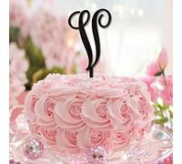 Lettera V Cake Topper Monogramma Iniziale Cognome Glitter Nero Per Matrimonio Anniversario Party Forniture Paese Riutilizzabile Corona Floreale Personalizza Il Tuo Topper Per Torta Regali per Nuziali