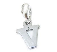 Lettera V iniziale charm in argento sterling sulla clip di aragosta .925 x 1 let
