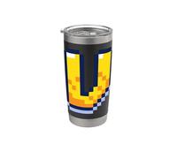 Lettera V Pixel Art Retro Gaming Graphic Bicchiere termico in acciaio inox doppia parete