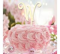 Lettera W Cake Topper Monogramma Iniziale Cognome Legno Per Matrimonio Anniversario Bomboniere Divertente Corona Floreale Personalizza Il Tuo Topper Della Torta Regali