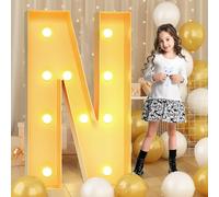 Lettera W gigante con luce a LED, 100 cm, con mosaico, per San Valentino, compleanno, Natale, Capodanno