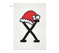 Lettera X Cappello Natalizio Strofinaccio Piatto Panno Divertente Red Babbo Kids