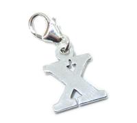 Lettera X iniziale charm in argento sterling sulla clip di aragosta .925 x 1 let