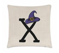 Lettera X Streghe Mago Cappello Cuscino Cover Divertente Halloween Alfabeto