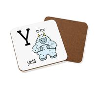 Lettera Y Is Per Yeti Sottobicchiere - Divertente Alfabeto