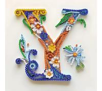 Lettera Y Kit Trapano Parziale 5D Forma Speciale per Adulti (30 x 30 cm)