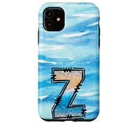 Lettera Z con iniziale oceano estivo con effetto luccicante Custodia per iPhone 11