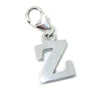 Lettera Z iniziale charm in argento sterling su clip aragosta .925 x 1 lettere c