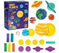 LETTERASHQP 14 pezzi di plastilina accessori per impastare bambini a partire dai 2 3 4 anni gli otto pianeti strumenti per plastilina fai da te pianeta giocattolo per bambini plastilina set di