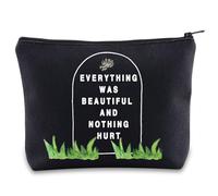 Letteratura Makeup Bag Book Lover Regali Everything was Beautiful and Nothing Hurt Book Citazione Regali Letteraria Zipper Bag, Tutto era Regno Unito