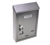 Letterbox Casella Lettera di Parete 300x207x65mm Cassetta Della Posta Nero Nuovo