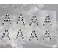 Lettere "A" autoadesive con strass di cristallo, per biglietti e inviti, 10 fogli