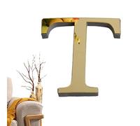 Lettere Acriliche Per Parete - Decalcomanie da muro autoadesive 3D con,Adesivi murali a specchio Lettera, Home Decor Letter Sign, Art Sticker Decal per la decorazione domestica fai-da-te Oro chiaro