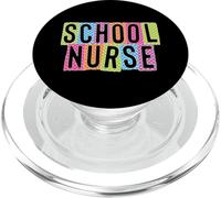 Lettere colorate a scacchi per scuola e infermiera, stile retrò arcobaleno PopSockets PopGrip per MagSafe
