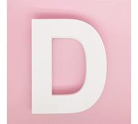 Lettere da parete grandi con alfabeto D in legno con numeri fai da te in blocco parole segno decorativo per casa, camera da letto, ufficio, festa di nozze, bianco