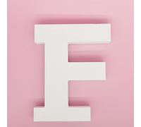 Lettere da parete grandi con alfabeto F in legno numero di legno fai da te blocco parole segno decorativo lettera per casa camera da letto ufficio decorazione decorazione per feste di nozze bianco