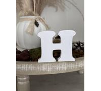 Lettere decorative 3D, lettere singole da A-Z, 0-9 e &, colori assortiti, per scritte personalizzate, nomi e parole; matrimonio, nascita, regali, cameretta (bianco, H)