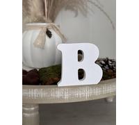 Lettere decorative 3D, lettere singole da A-Z, 0-9 e &, colori assortiti, per scritte personalizzate, nomi e parole; matrimonio, nascita, regali, cameretta (bianco, B)