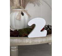 Lettere decorative 3D, lettere singole da A-Z, 0-9 e &, colori assortiti, per scritte personalizzate, nomi e parole; matrimonio, nascita, regali, cameretta dei bambini (bianco, 2)